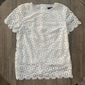 Button Back Lace Top